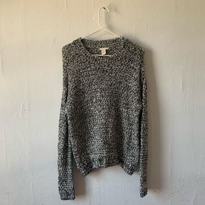 H&M Black and White Long Sleeve Knit Sweater XS